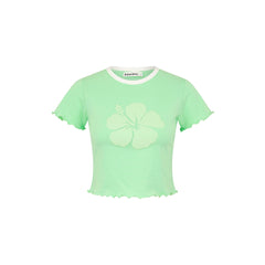 Lettuce Cropped Mini Tee - Apple Sorbet