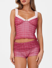 AMARAN TOP - RED : RED CHECK