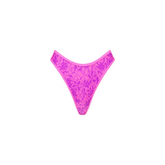 High Leg Thong Bikini Bottom - Bubble Berry
