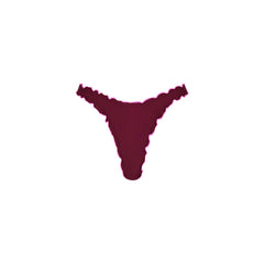 Lettuce Edge Thong Bikini Bottom - Sangria Spritz