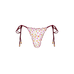 Lettuce Edge Thong Tie Bikini Bottom - Rosie Posie