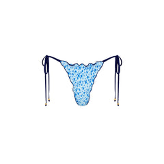 Lettuce Edge Thong Tie Bikini Bottom - Dream Flower