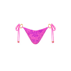 Ring Cheeky Tie Bikini Bottom - Bubble Berry
