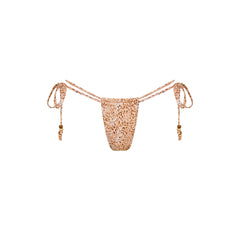 Tie Ruched Thong Bikini Bottom - Wild Skies