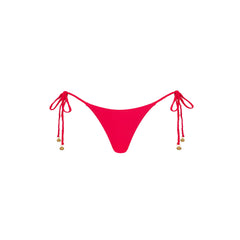 Braided Thong Tie Side Bikini Bottom - Cherry Crush