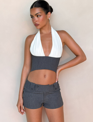 LOTUS TOP - CREAM : GREY