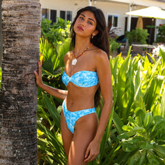 High Leg Vintage Bikini Bottom - Ocean Paradise