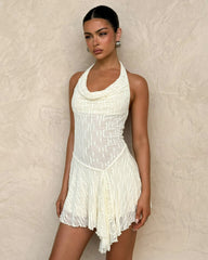 FIORELLA MINI DRESS - WHITE : LACE : CREAM