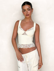 DIONE LACE TOP - YELLOW : BUTTER : SOFT BUTTER