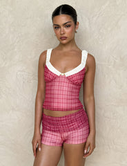 AMARAN TOP - RED : RED CHECK