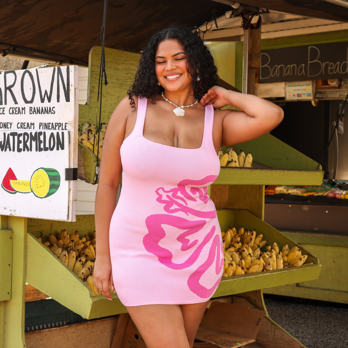 Knit Mini Dress - Island Bloom