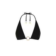 Ring Halter Bikini Top - Twilight Black