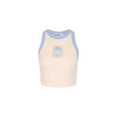 Printed Crop Bind Tank - Salt Breeze