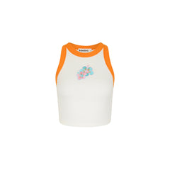 Embroidered Bind Crop Tank - Aloha Crush