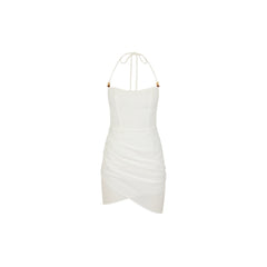 Ruched Side Mini Dress - Whipped White