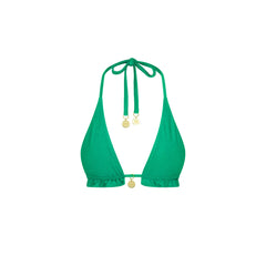 Frill Halter Bralette Bikini Top - Island Lush