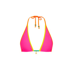 Bind Triangle Halter Bikini Top - Passionfruit Punch
