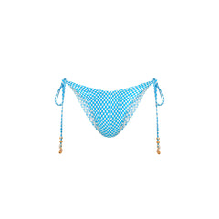 Dipped Cheeky Tie Bikini Bottom - Checkmate