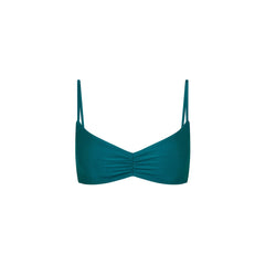 Gathered Mini Crop Bikini Top - Laguna Haze