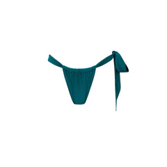 Soft Tie Ruched Thong Bikini Bottom - Laguna Haze