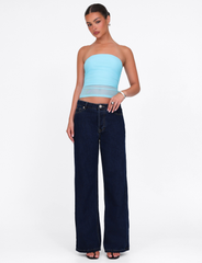 HARRIETT TUBE TOP - BLUE : ICE BLUE : BRIGHT BLUE