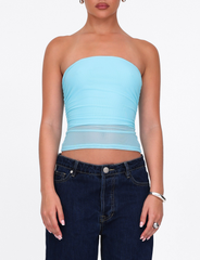 HARRIETT TUBE TOP - BLUE : ICE BLUE : BRIGHT BLUE
