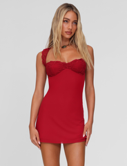 NYOMI MINI DRESS - RED : RED