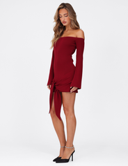 CYPRESS MINI DRESS - RED : WINE