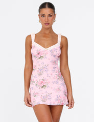 AMARAN MINI DRESS - PINK : FLORAL : WILD FLOWER