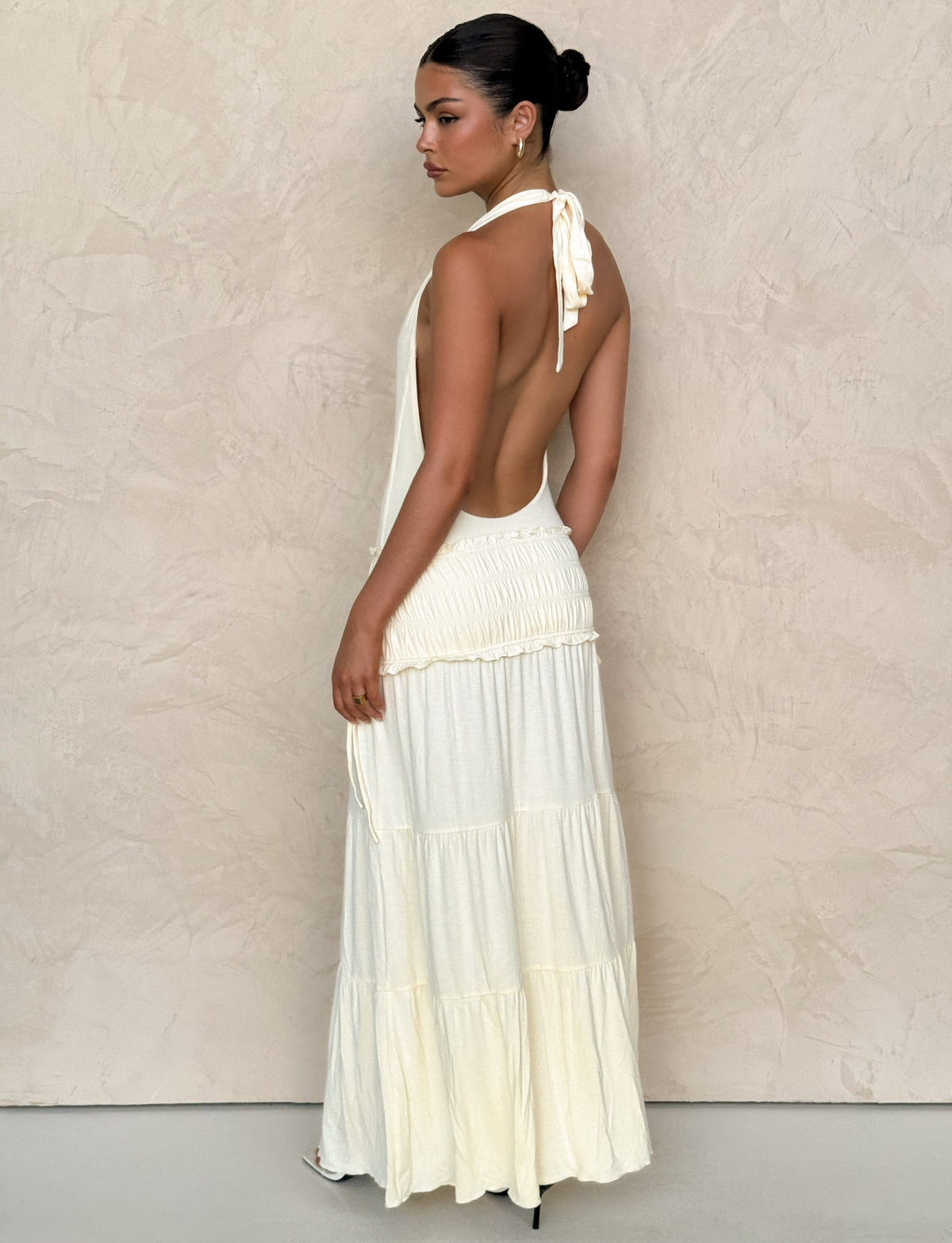 DENALI HALTER DRESS - NEUTRAL : BONE