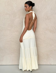 DENALI HALTER DRESS - NEUTRAL : BONE