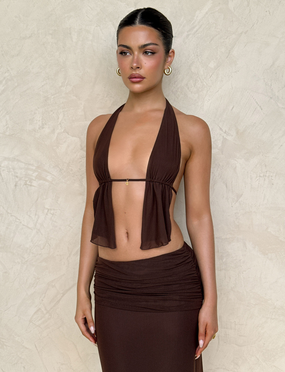ESHA TOP - BROWN : CHOCOLATE