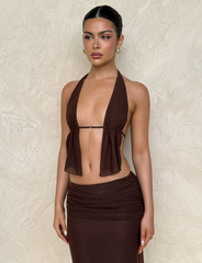ESHA TOP - BROWN : CHOCOLATE