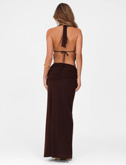 ESHA MAXI SKIRT - BROWN : CHOCOLATE