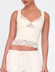 DIONE LACE TOP - YELLOW : BUTTER : SOFT BUTTER