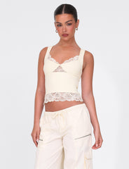 DIONE LACE TOP - YELLOW : BUTTER : SOFT BUTTER