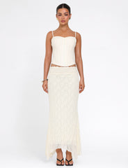 ANTONELLA MIDI SKIRT - WHITE : LACE : CREAM