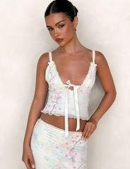 LONIE TOP - NEUTRAL : FLORAL : WASHED CHERRY BLOSSOM