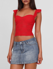 MICHAYLA MINI SKIRT - MID WASH