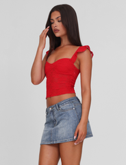 MICHAYLA MINI SKIRT - MID WASH