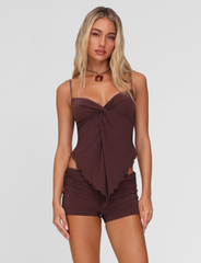 JOVIENNE TOP - BROWN : CHOCOLATE