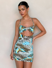 VERA MINI DRESS - MULTI : ANIMAL : BUTTERFLY ANIMAL