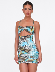 VERA MINI DRESS - MULTI : ANIMAL : BUTTERFLY ANIMAL
