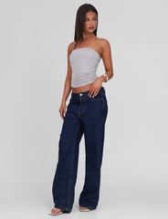 HARRIETT TUBE TOP - SILVER