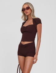 LUNARA TOP - CHOCOLATE