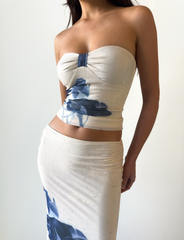 JANIS MAXI SKIRT - INDIGO FLORAL