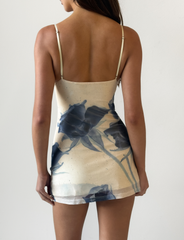 ROSY MINI DRESS - INDIGO FLORAL