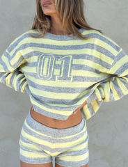 KOA JUMPER - YELLOW AND GREY STRIPE