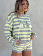 KOA JUMPER - YELLOW AND GREY STRIPE