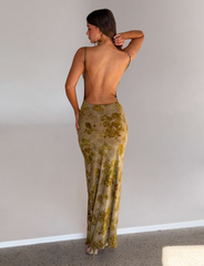 SPARROW MAXI DRESS - GREEN BURNOUT